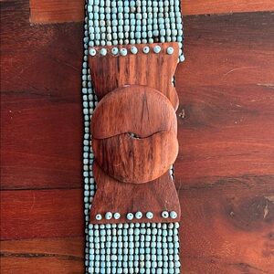Anthropologie Turquoise Beaded Belt
